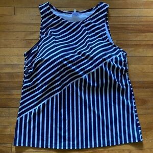 Sz 18 Lands End Swim Top (Navy & White Stripe)